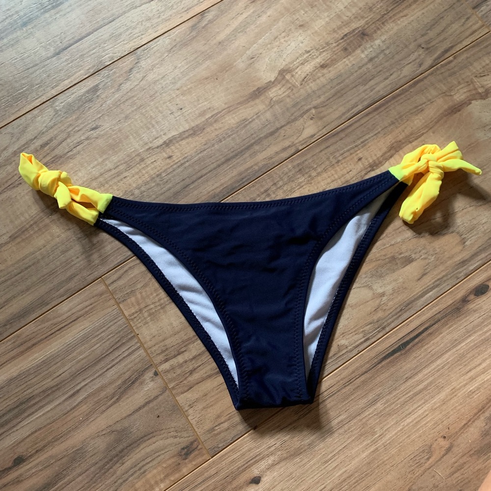 Navy and Yellow Bikini Bottoms